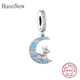 925 Silver Bambi Deer Elk Bead Bracelet Charm DIY