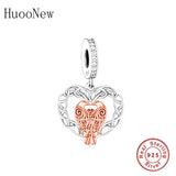 925 Silver Celtic Knot Crow Heart Bead Bracelet Charm