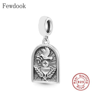 925 Sterling Silver Christian Baptism Confirmation Bead Bracelet Charm