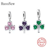 925 Silver Good Luck Shamrock 3 Leaf Clover Bead Bracelet Charm