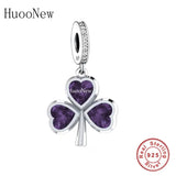 925 Silver Good Luck Shamrock 3 Leaf Clover Bead Bracelet Charm