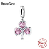 925 Silver Good Luck Shamrock 3 Leaf Clover Bead Bracelet Charm