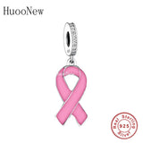 925 Sterling Silver Hope Strength Awareness Bead Charm