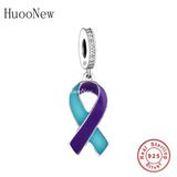 925 Sterling Silver Hope Strength Awareness Bead Charm