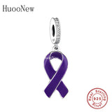 925 Sterling Silver Hope Strength Awareness Bead Charm