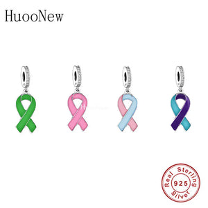 925 Sterling Silver Hope Strength Awareness Bead Charm