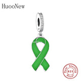 925 Sterling Silver Hope Strength Awareness Bead Charm