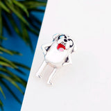 925 Sterling Silver Smiling Dog Charm Bracelet for Women