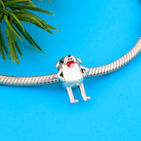 925 Sterling Silver Smiling Dog Charm Bracelet for Women