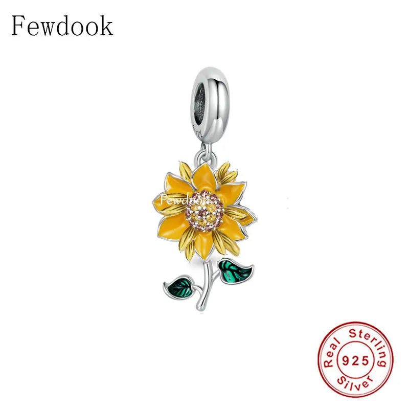 Sunflower You Are My Sunshine Charm Bracelet Bead