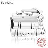 925 Silver Tassel Book Graduation Hat Charms for Bracelet DIY