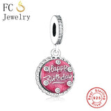 925 Silver Cake Birthday Bead Pan Charms Bracelet