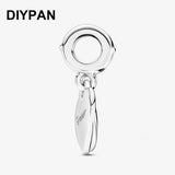 Fit Original Pan Charms Bracelet Double Heart Split Dangle Charm Women Jewelry