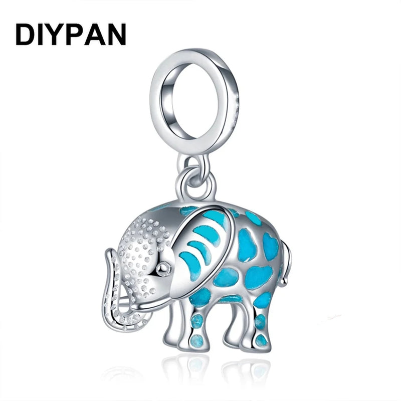 Elephant Dangle Charm Pendant for Pan Charms Bracelet