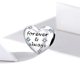 Forever Always Love Heart Charm Pendant Jewelry Bracelet