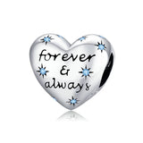 Forever Always Love Heart Charm Pendant Jewelry Bracelet