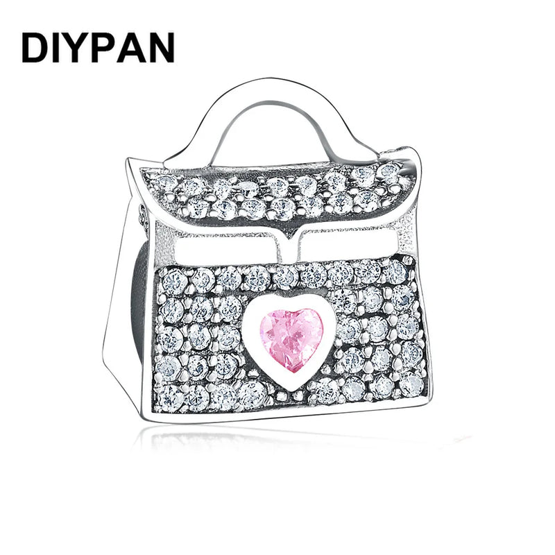 Original Pan Charms Bracelet Handbag Charm Pave Bag Charm Beads DIY Jewelry