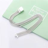 Pan Charms Bracelet Women 3 Layers Silver Snake Chains DIY Jewelry