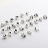 Sterling Silver A-Z 26 English Letters Charm Bead DIY Jewelry