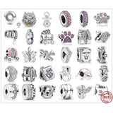925 Silver Dalmatian Puppy Rabbit Heart Bead DIY Jewelry Berloque