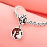 925 Sterling Silver Interlocking Hearts Family Tree Dangle Bead