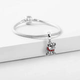 925 Sterling Silver Interlocking Hearts Family Tree Dangle Bead