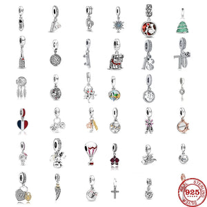925 Sterling Silver Interlocking Hearts Family Tree Dangle Bead