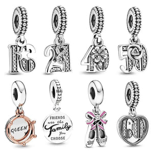 925 Sterling Silver Queen Charm Bead DIY Jewelry Making Berloque