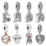 925 Sterling Silver Queen Charm Bead DIY Jewelry Making Berloque