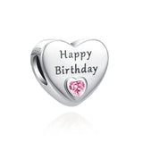 Silver Infinity Heart Zircon Charm Beads DIY Bracelet Women Jewelry