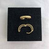 925 Silver 3 Sparkle Heart Hoop Earrings Wedding Party Jewelry