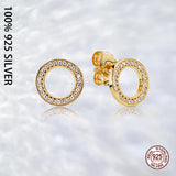 925 Silver Circle Stud Earrings for Women Wedding Party