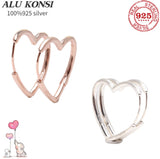 925 Sterling Silver Love Heart Pan Earrings for Women