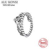 925 Sterling Silver Pan Ring for Women Crown Princess Couple DIY Wedding Jewelry