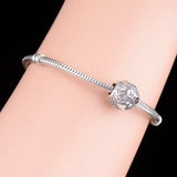 925 Sterling Silver Crystal Paw Charm Bracelet for Dog Mum