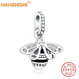 925 Silver Owl Bee Pendant Charm Bracelet Necklace Jewelry