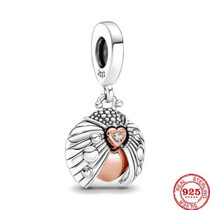 925 Sterling Silver Ladybug Charm Bracelet Bead DIY Jewelry Making