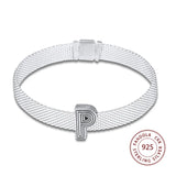Silver Letter P Clip Stopper Beads for Jewelry Making