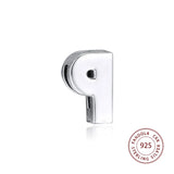 Silver Letter P Clip Stopper Beads for Jewelry Making