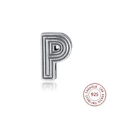 Silver Letter P Clip Stopper Beads for Jewelry Making