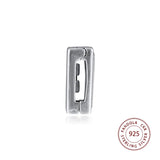 Silver Letter P Clip Stopper Beads for Jewelry Making