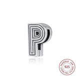 Silver Letter P Clip Stopper Beads for Jewelry Making
