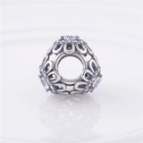 925 Sterling Silver Crystal Flower Bead Bracelet for Women