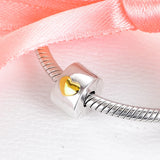 925 Silver Heart Clip Charms with 14K for Woman Bracelets Beads