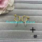 Silver 925 Imitation Original Stud Earrings for Women Natural Pearls