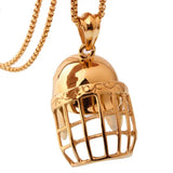 Stainless Steel Fencing Mask Men's Pendant Necklace With Chain 24inch