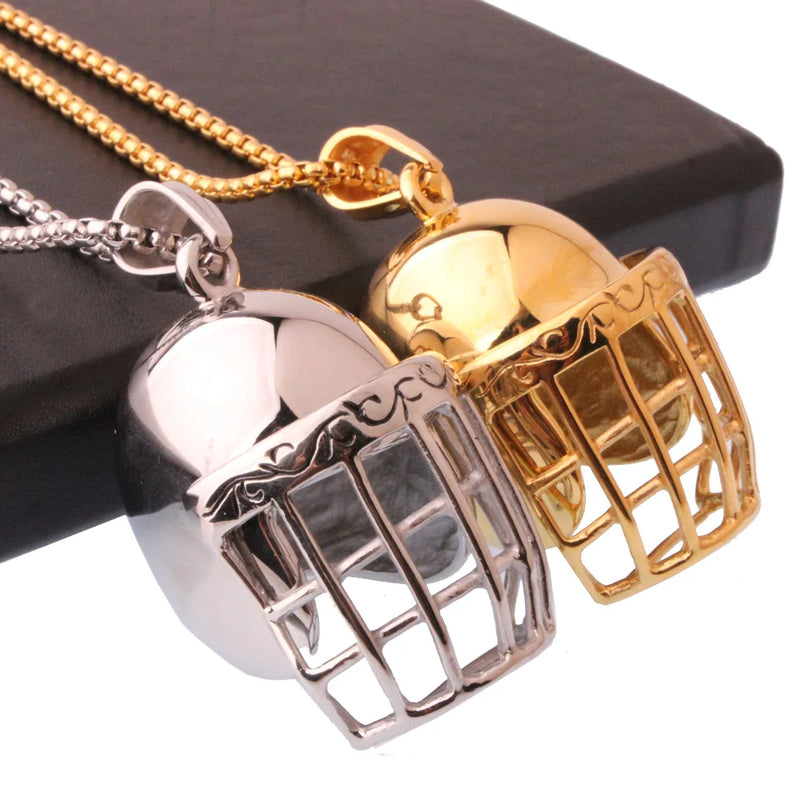 Stainless Steel Fencing Mask Men's Pendant Necklace With Chain 24inch