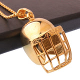 Stainless Steel Fencing Mask Men's Pendant Necklace With Chain 24inch