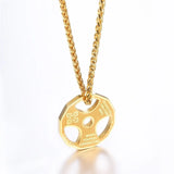 Fitness Dumbbell Pendant Necklace Men's Metal Party Jewelry