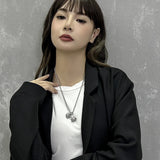 Hip Hop Gothic Dumbbell Pendant Necklace